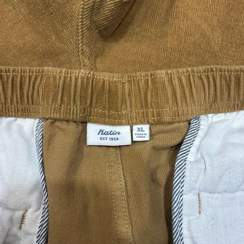 Katin Corduroy Pull On Shorts Tan Elastic Waist Drawstring Mens XL - Picture 3 of 5